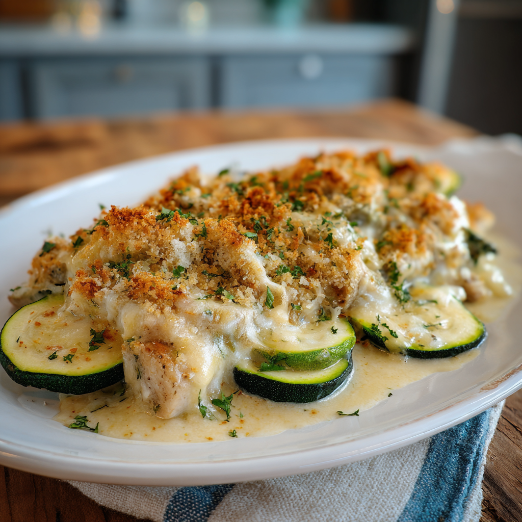 Recipe preparation for Chicken Zucchini Casserole Recipe 