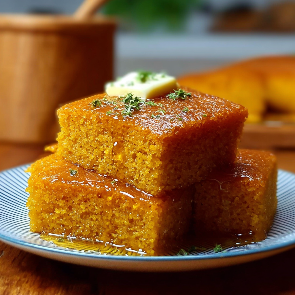 Recipe preparation for Honey Butter Sweet Potato Cornbread