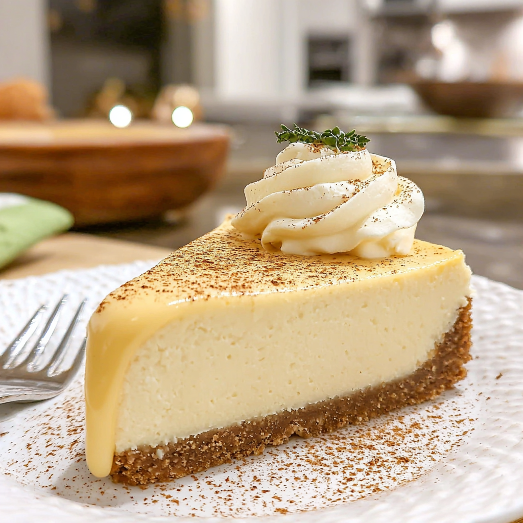 Recipe preparation for Irresistible Eggnog Cheesecake