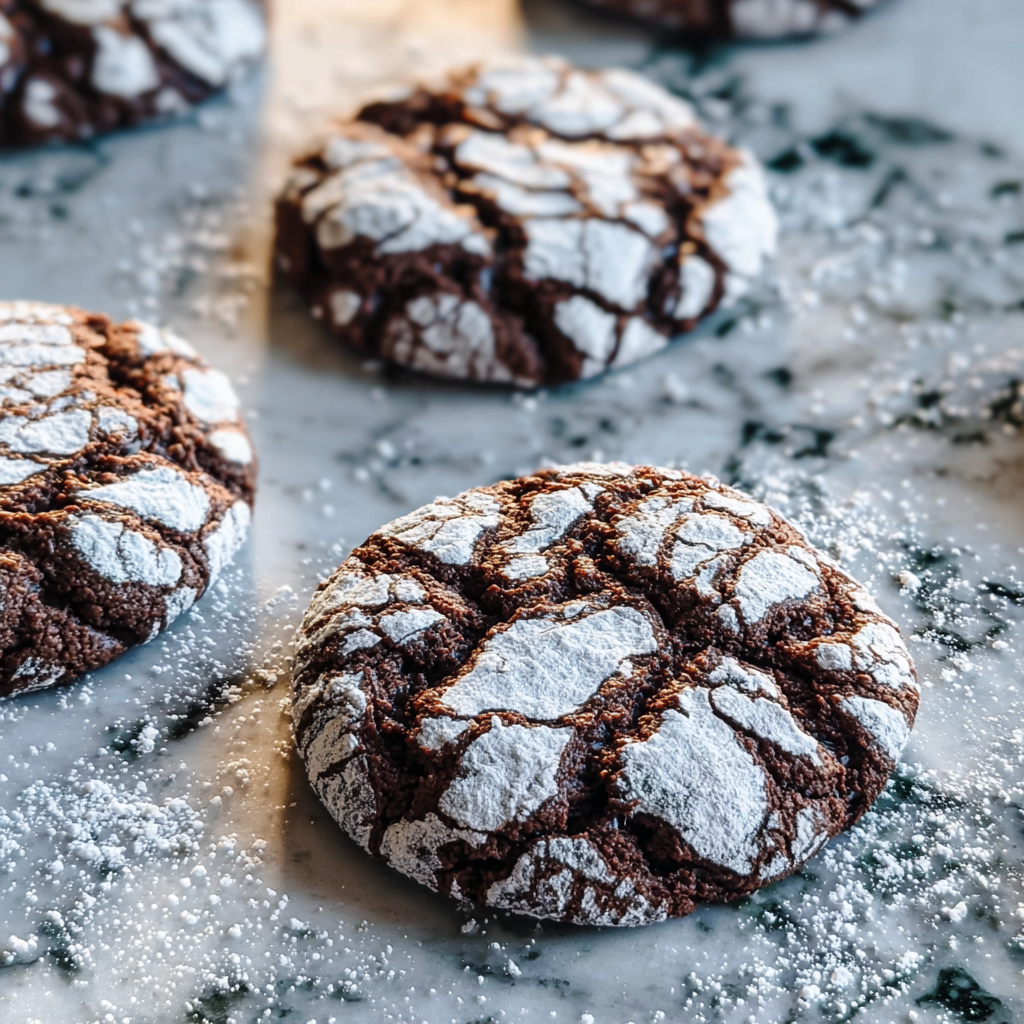 Recipe preparation for Irresistible Chocolate Crinkle Cookies Recipe 