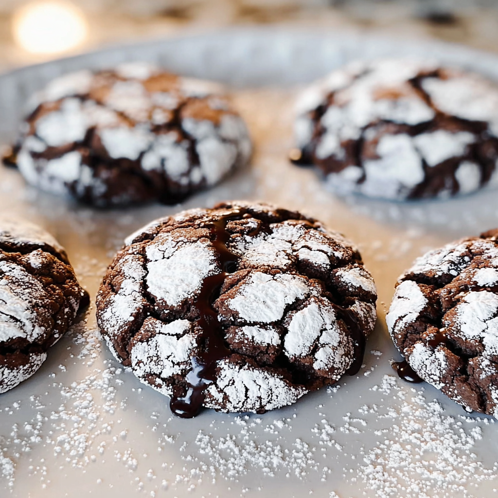 Recipe preparation for Irresistible Chocolate Crinkle Cookies Recipe 