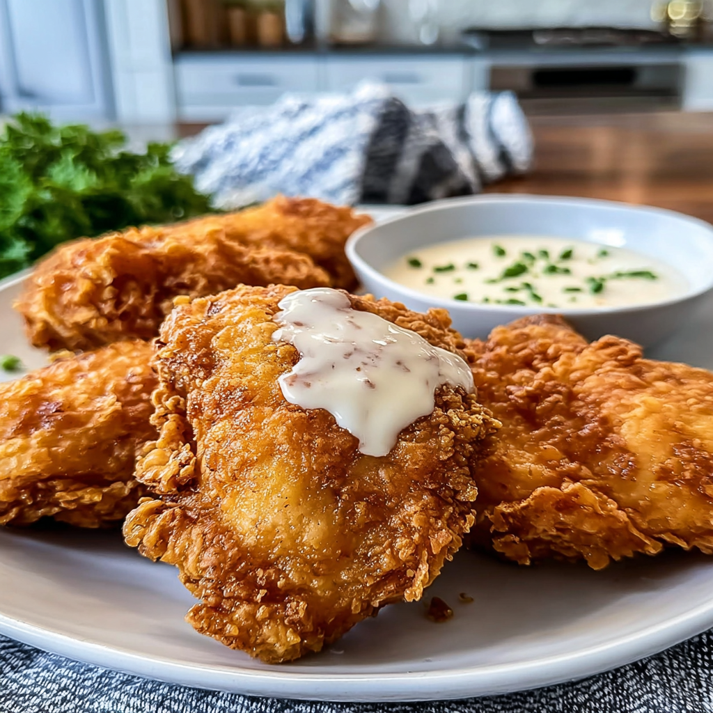 Recipe preparation for Crispy Chicken Fried Chicken Recipe