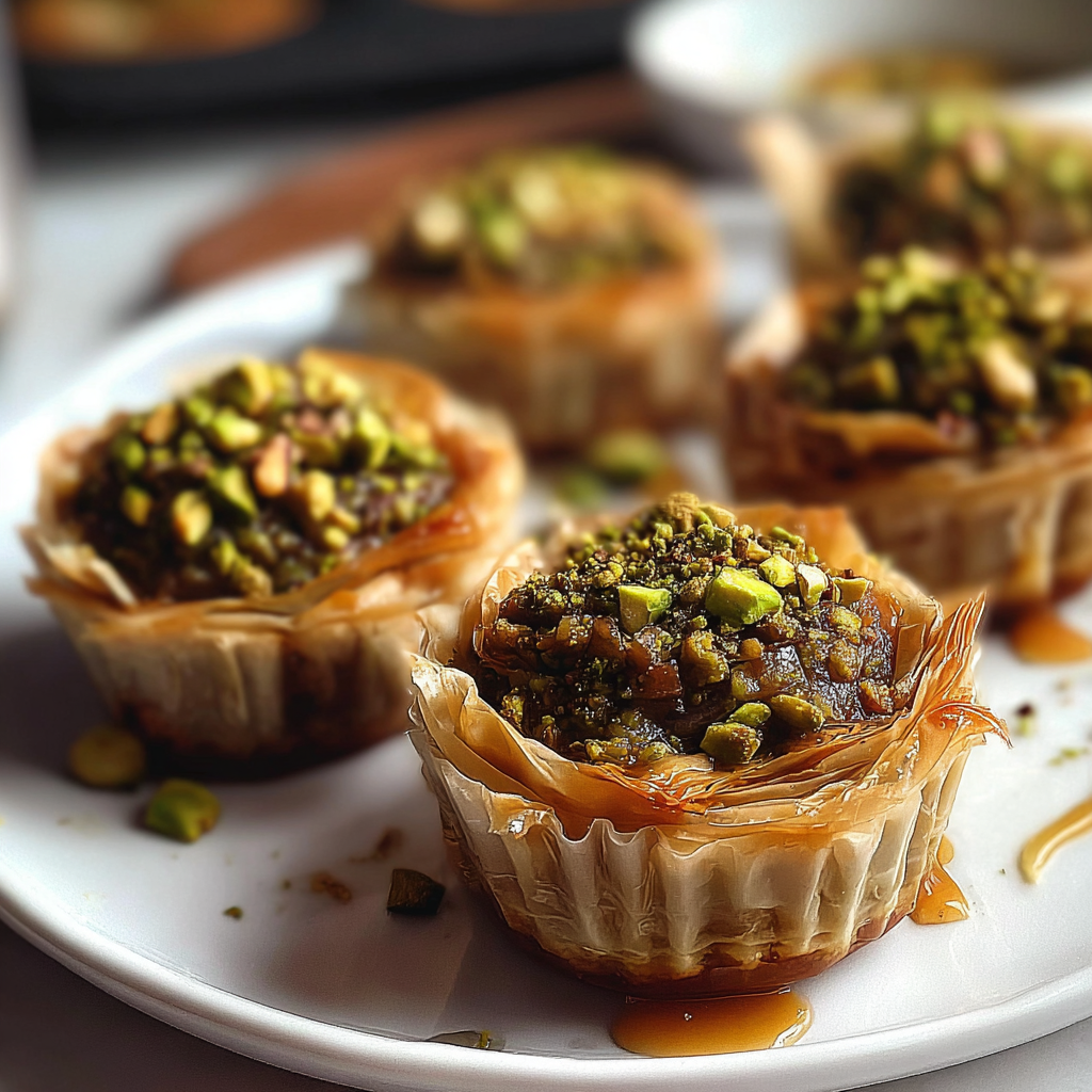 Recipe preparation for Delightful Healthier Vegan Baklava Cups 