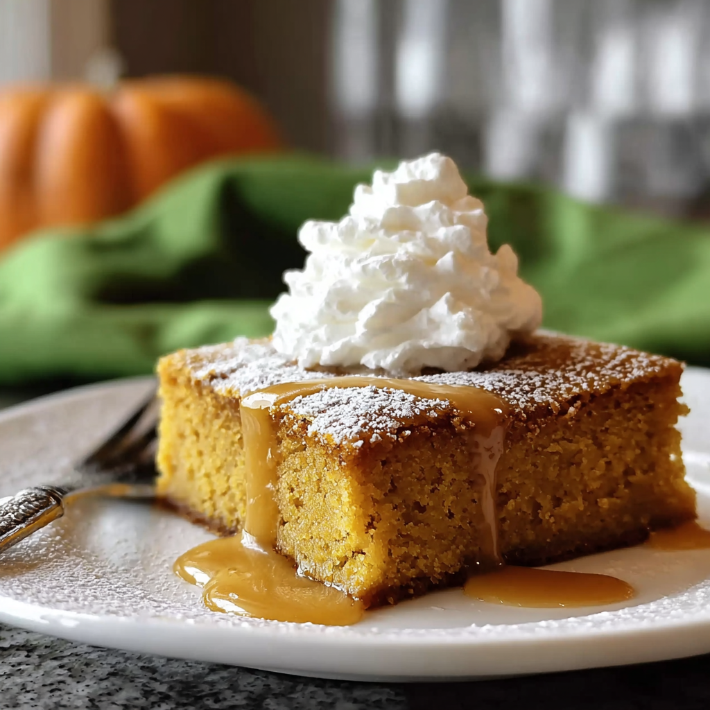 Recipe preparation for Delicious Pumpkin Gooey Butter Cake 