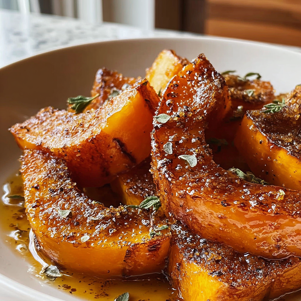 Recipe preparation for Roasted Butternut Squash with Brown Sugar