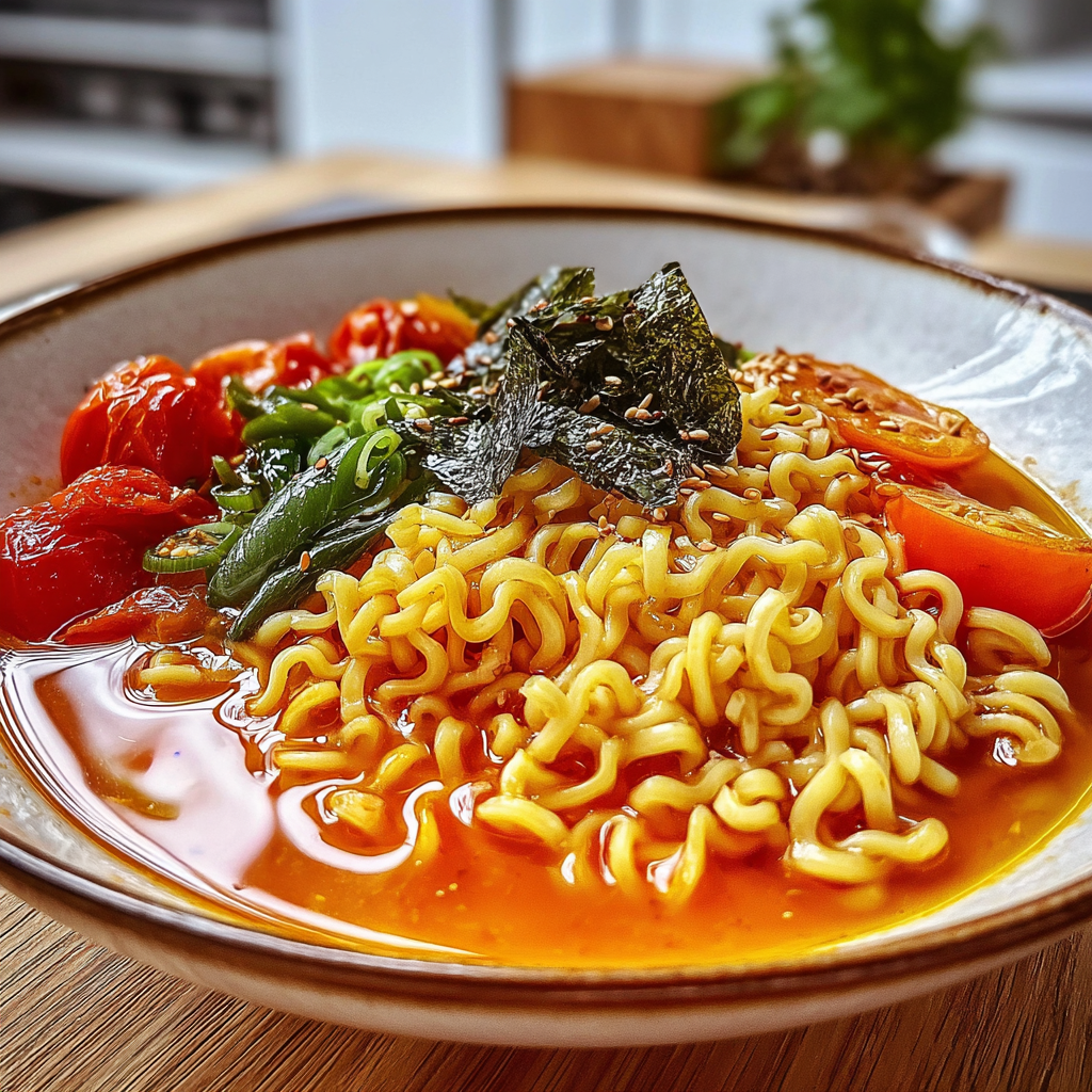 Recipe preparation for Smoky Roasted Tomato Ramen