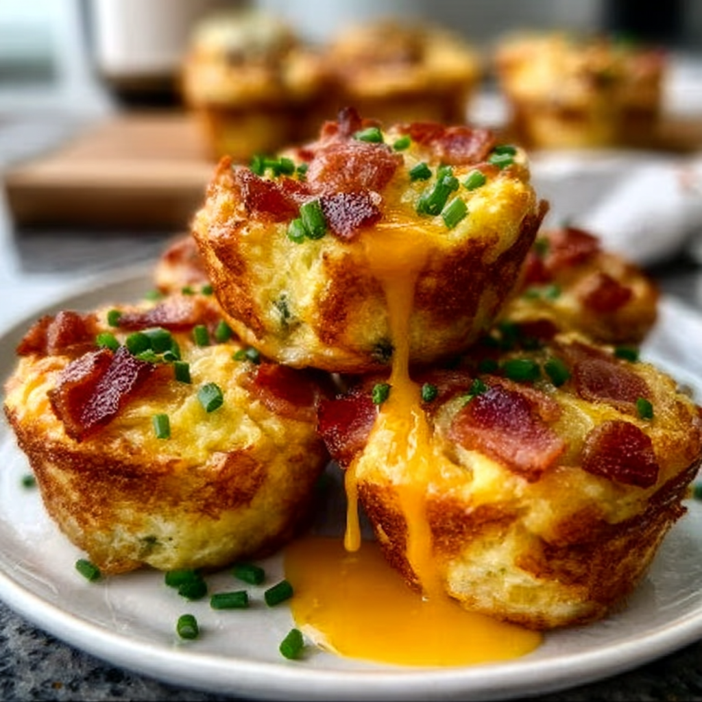 Recipe preparation for Loaded Bacon and Egg Hash Brown Muffins