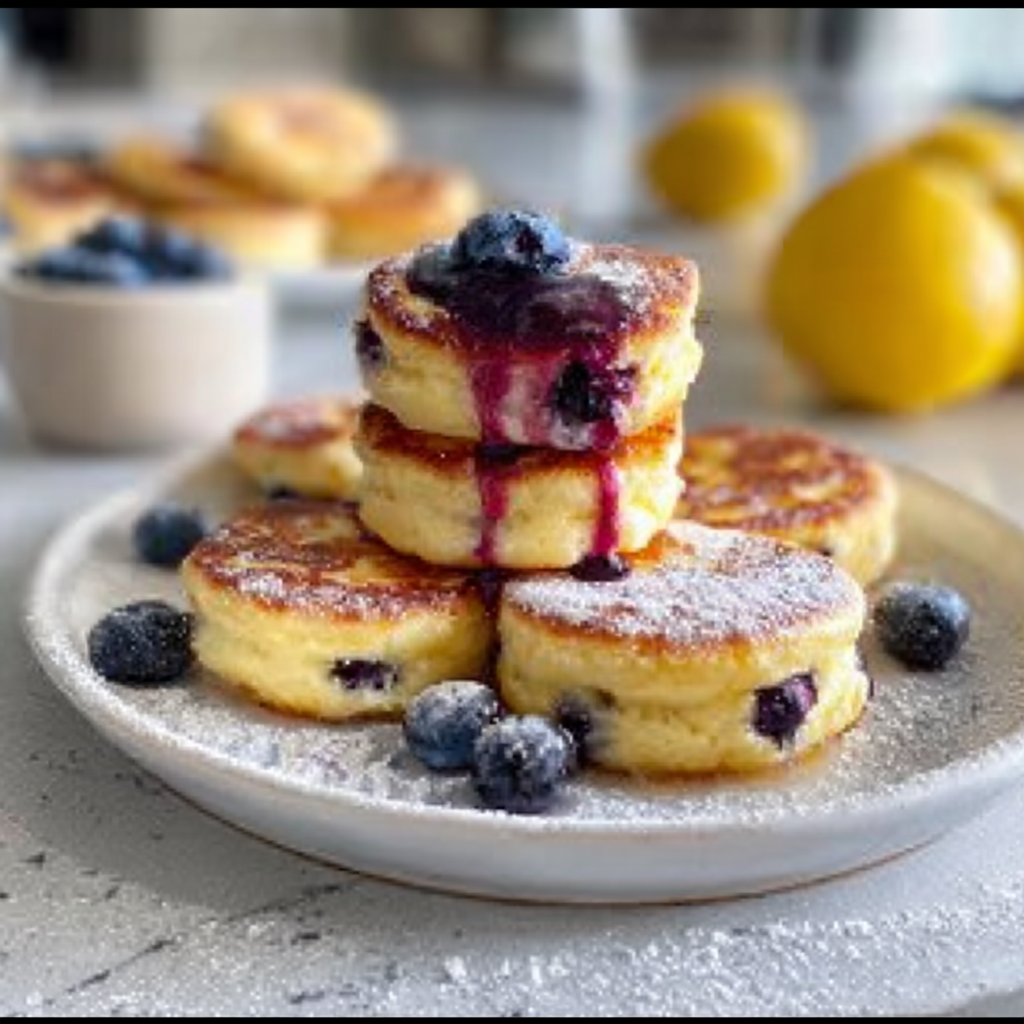 Recipe preparation for Blueberry Lemon Pancake Bites