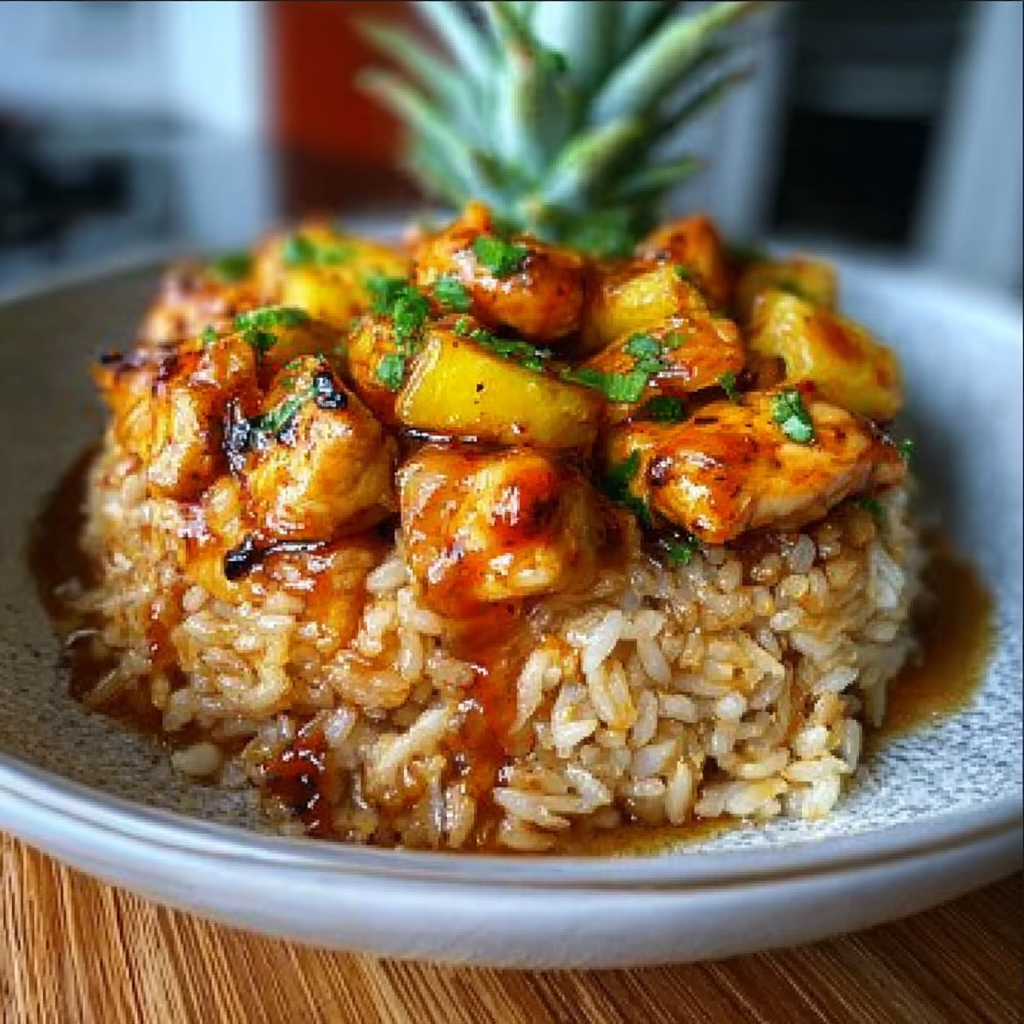 Recipe preparation for Pineapple Chicken Rice – Sweet, Savory & Bursting