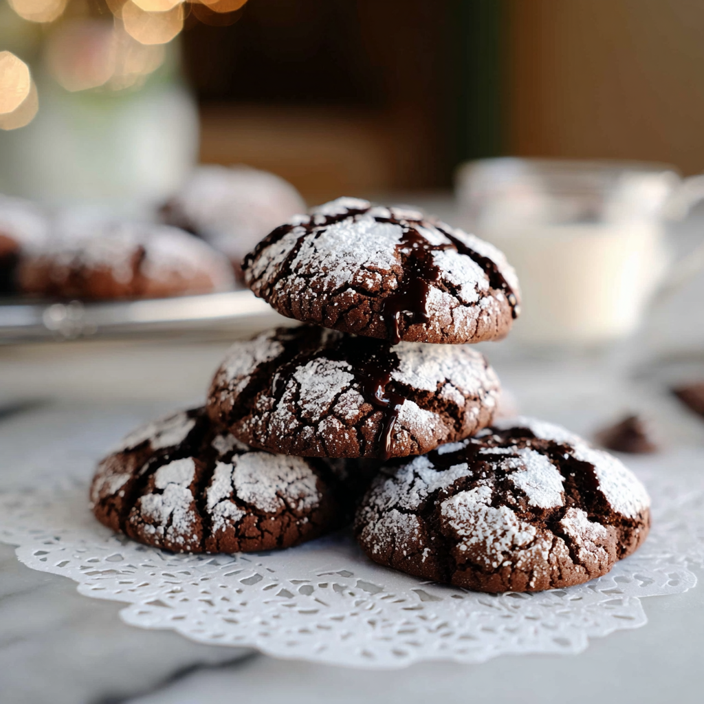 Recipe preparation for Irresistible Vegan Chocolate Crinkle Cookies Recipe