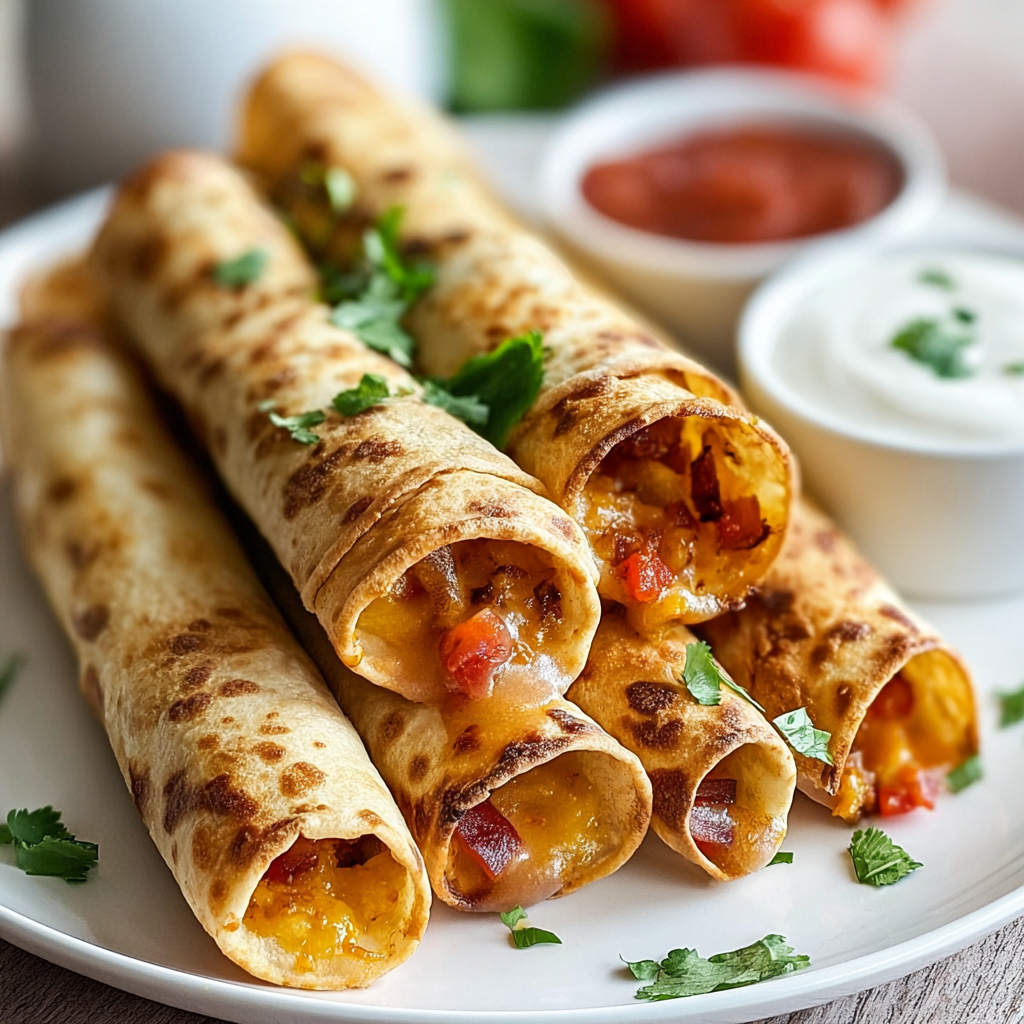 Recipe preparation for Crispy Air Fryer Taquitos: Easy Recipe for a Fiesta