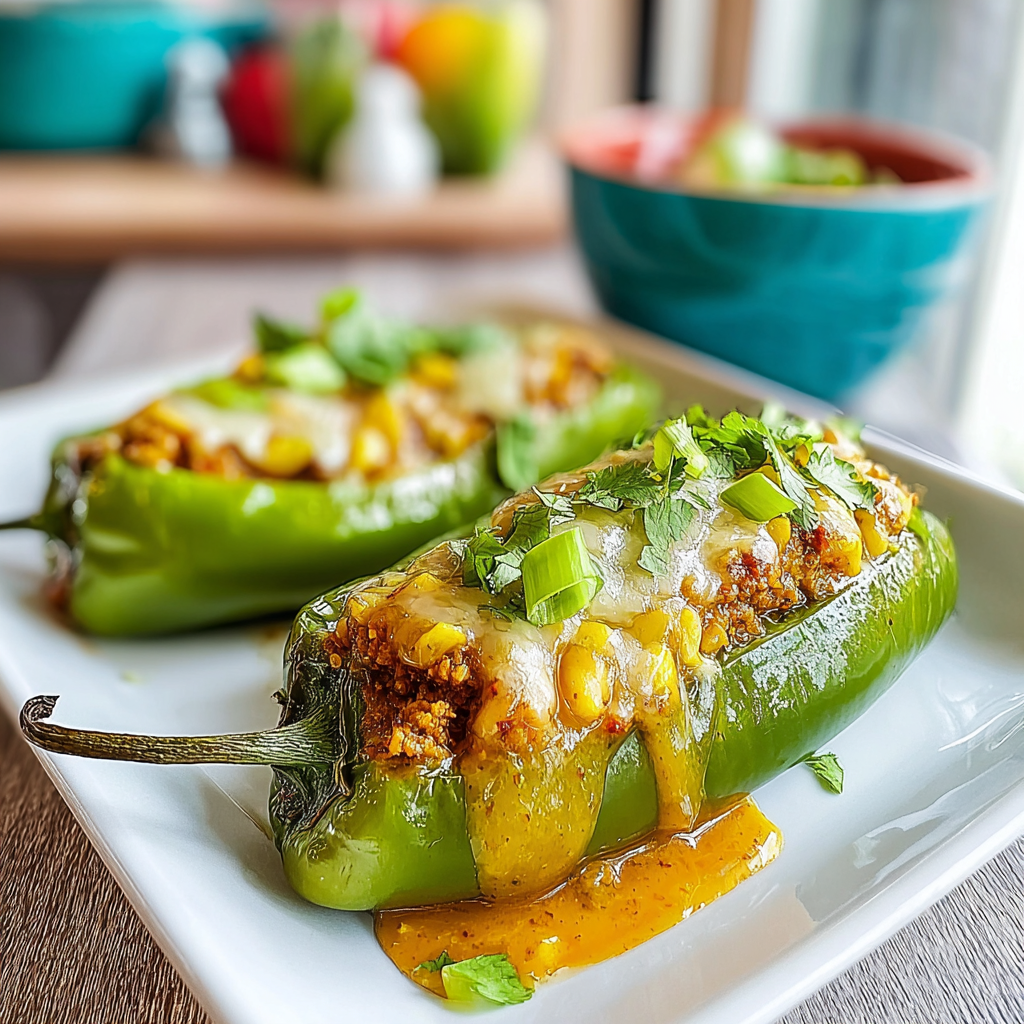 Recipe preparation for Amazing Stuffed Hatch Chiles