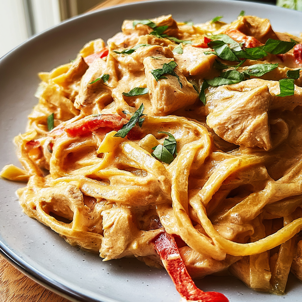 Recipe preparation for Irresistible Creamy Cajun-Style Chicken Pasta Recipe