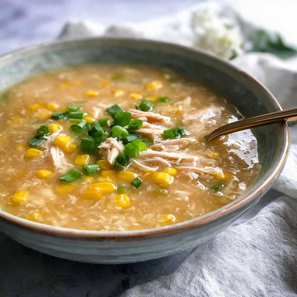 Recipe preparation for Comforting Chinese Chicken and Corn Soup Recipe