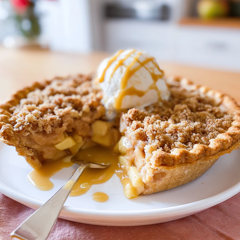 Recipe preparation for Irresistible Apple Crumble Pie Recipe for Cozy Nights