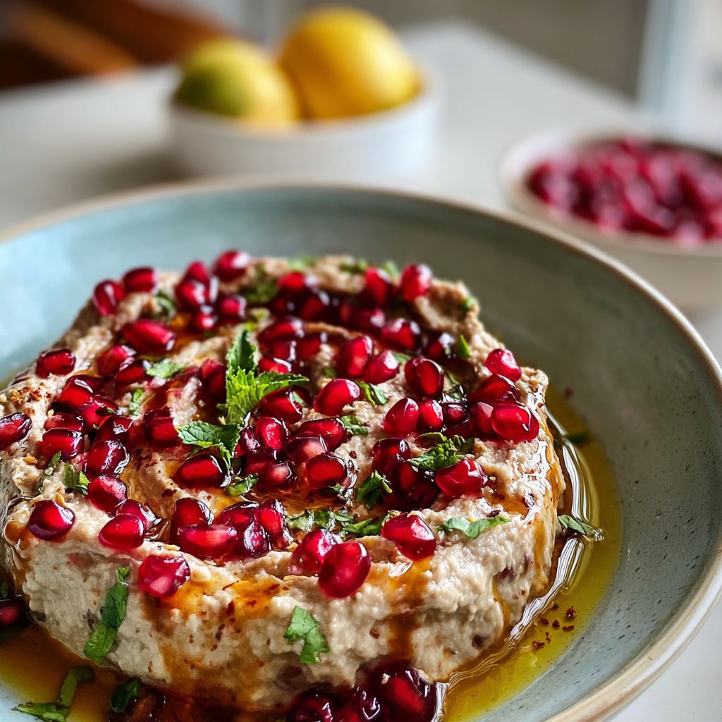 Recipe preparation for Irresistible Pomegranate Baba Ganoush 