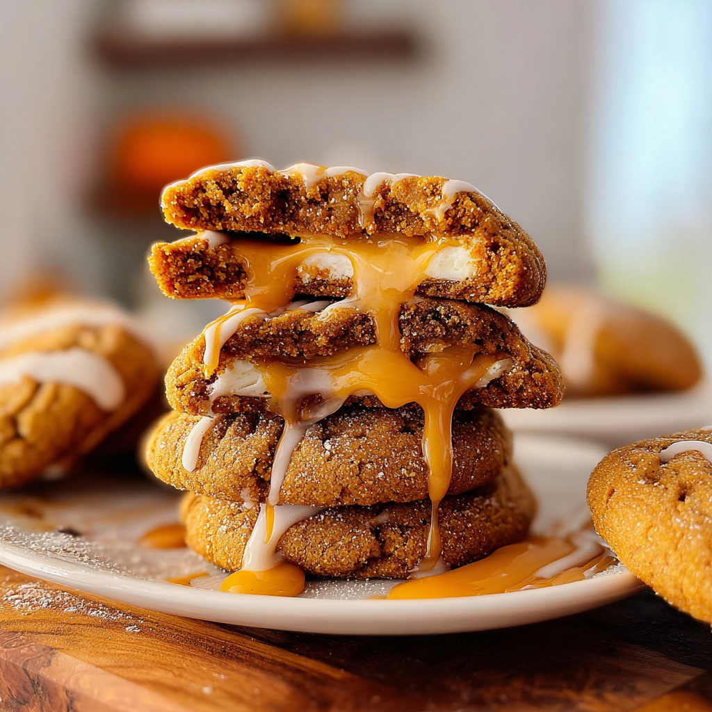 Recipe preparation for Irresistible Pumpkin Cheesecake Cookies 