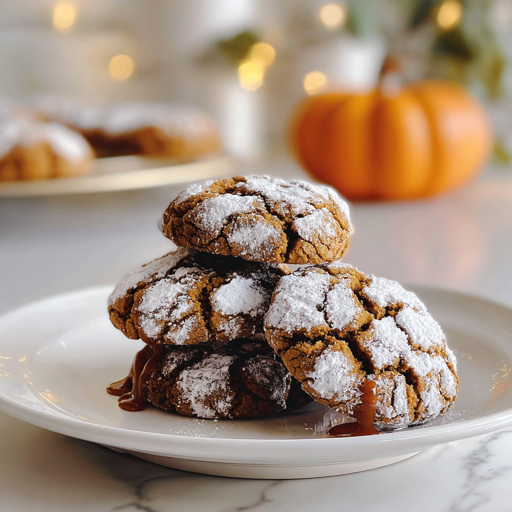 Recipe preparation for Pumpkin Chocolate Crinkle Cookies 