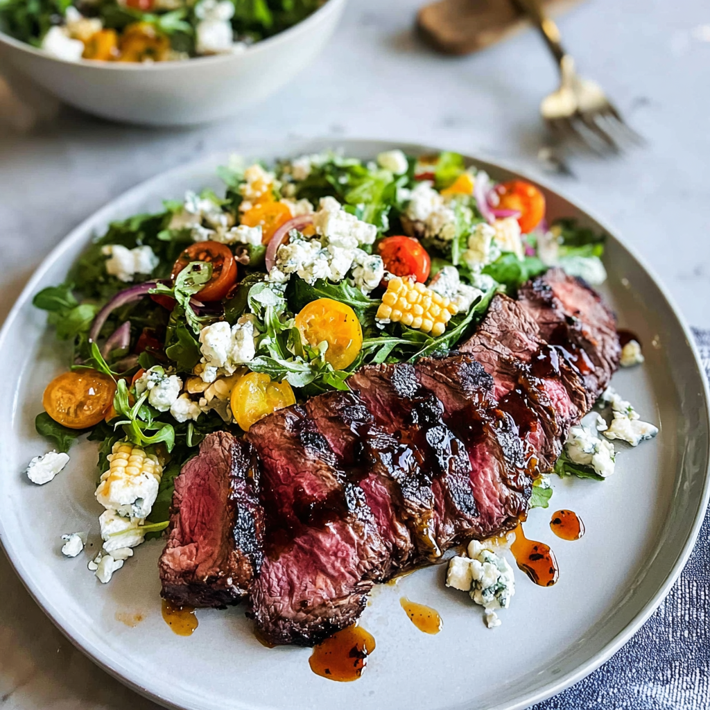 Recipe preparation for Mouthwatering Balsamic Steak Gorgonzola Salad 