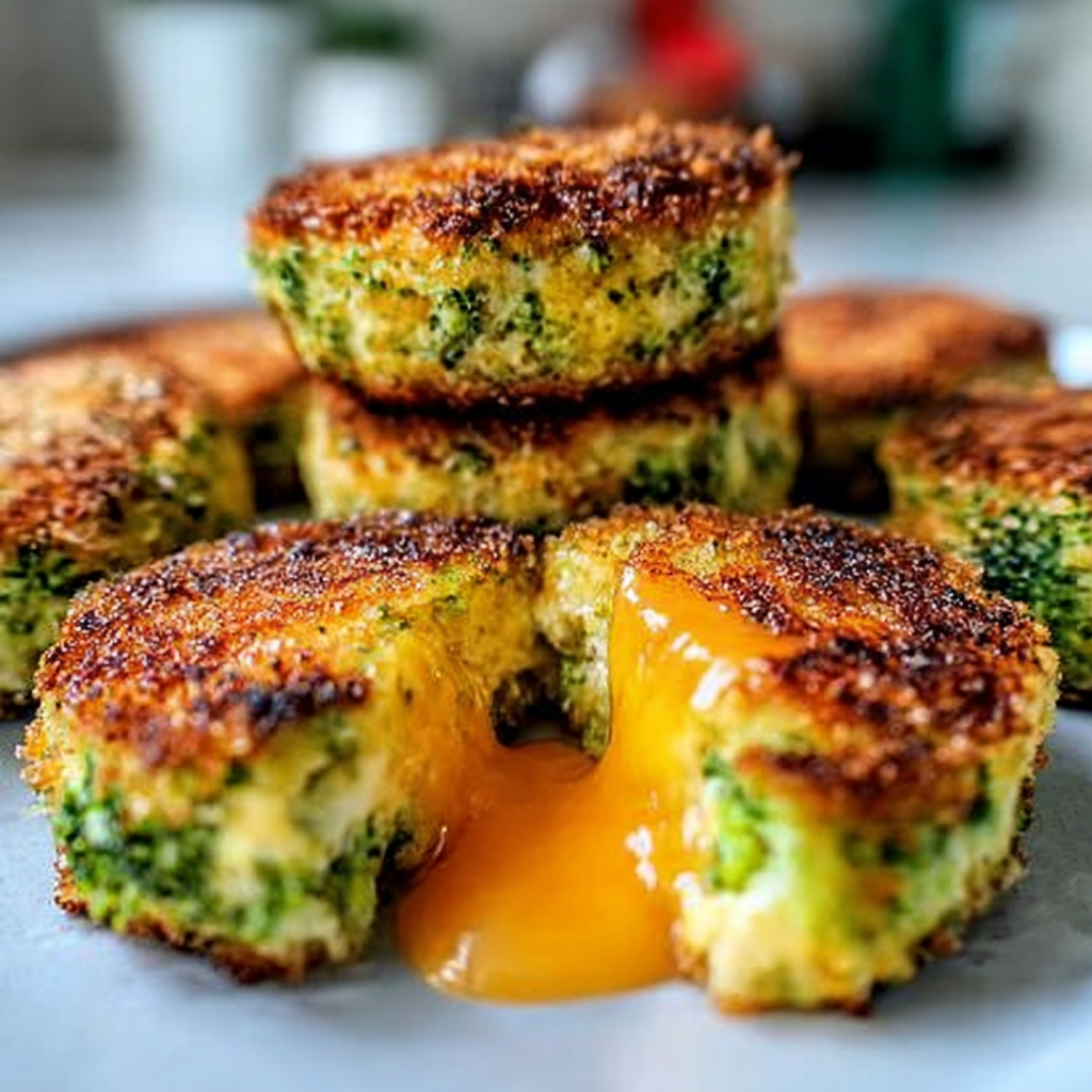 Recipe preparation for Low‑Carb Crispy Broccoli Cheese Rounds