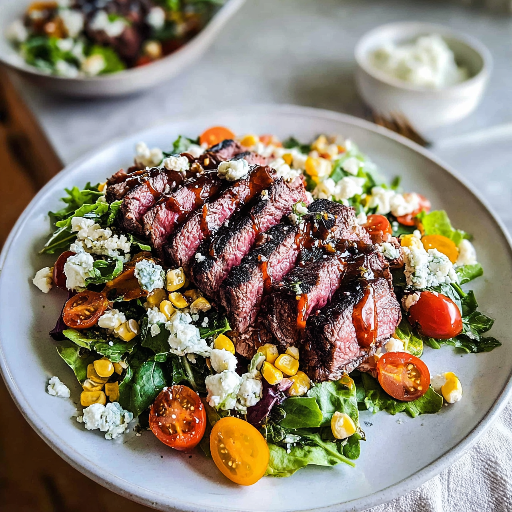 Recipe preparation for Mouthwatering Balsamic Steak Gorgonzola Salad 