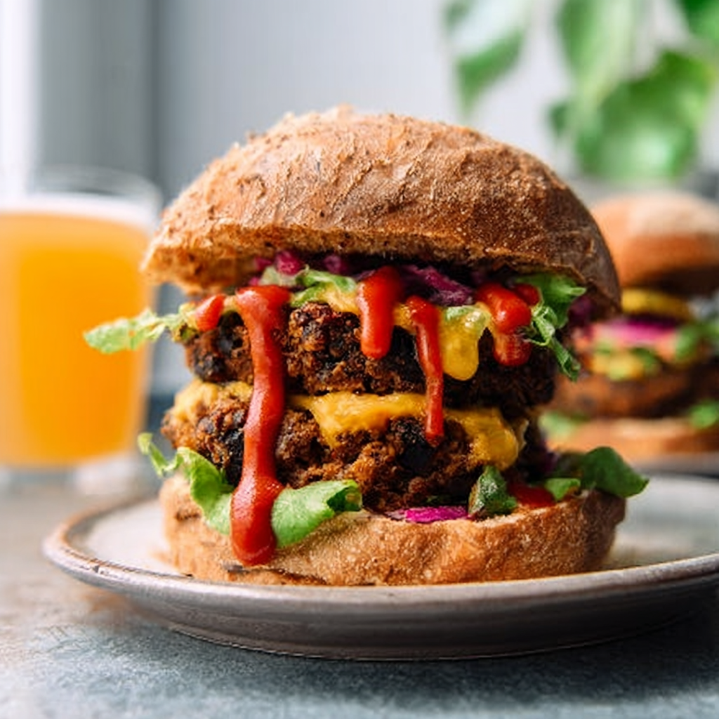 Recipe preparation for Black Bean Burger (Juicy, Vegan & BBQ-Friendly!)