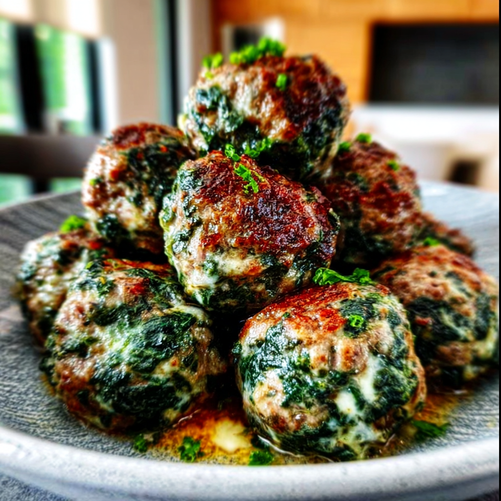 Recipe preparation for Quick and Tasty Spinach and Garlic Meatballs