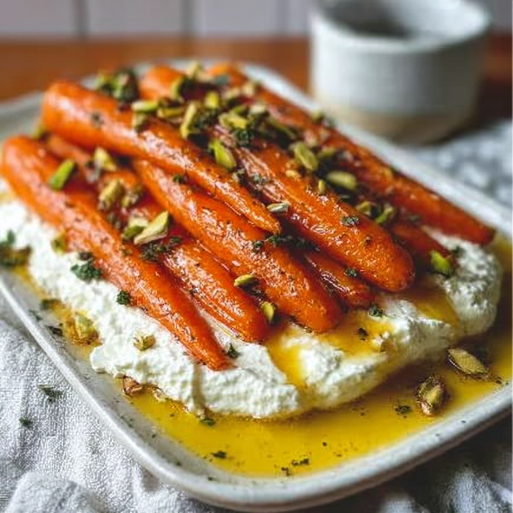 Recipe preparation for Roasted Carrots with Whipped Ricotta