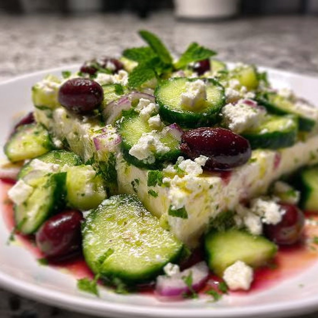 Recipe preparation for Refreshing Feta and Cucumber Delight